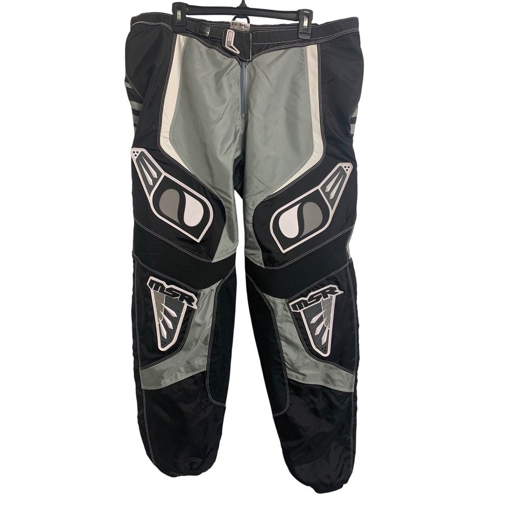 MSR Axxis Motocross Racing Pants Mens 42 Black Grey Off-Road Dirt Bike Gear